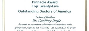 Chiropractor Huntersville NC Geoffrey Doyle award